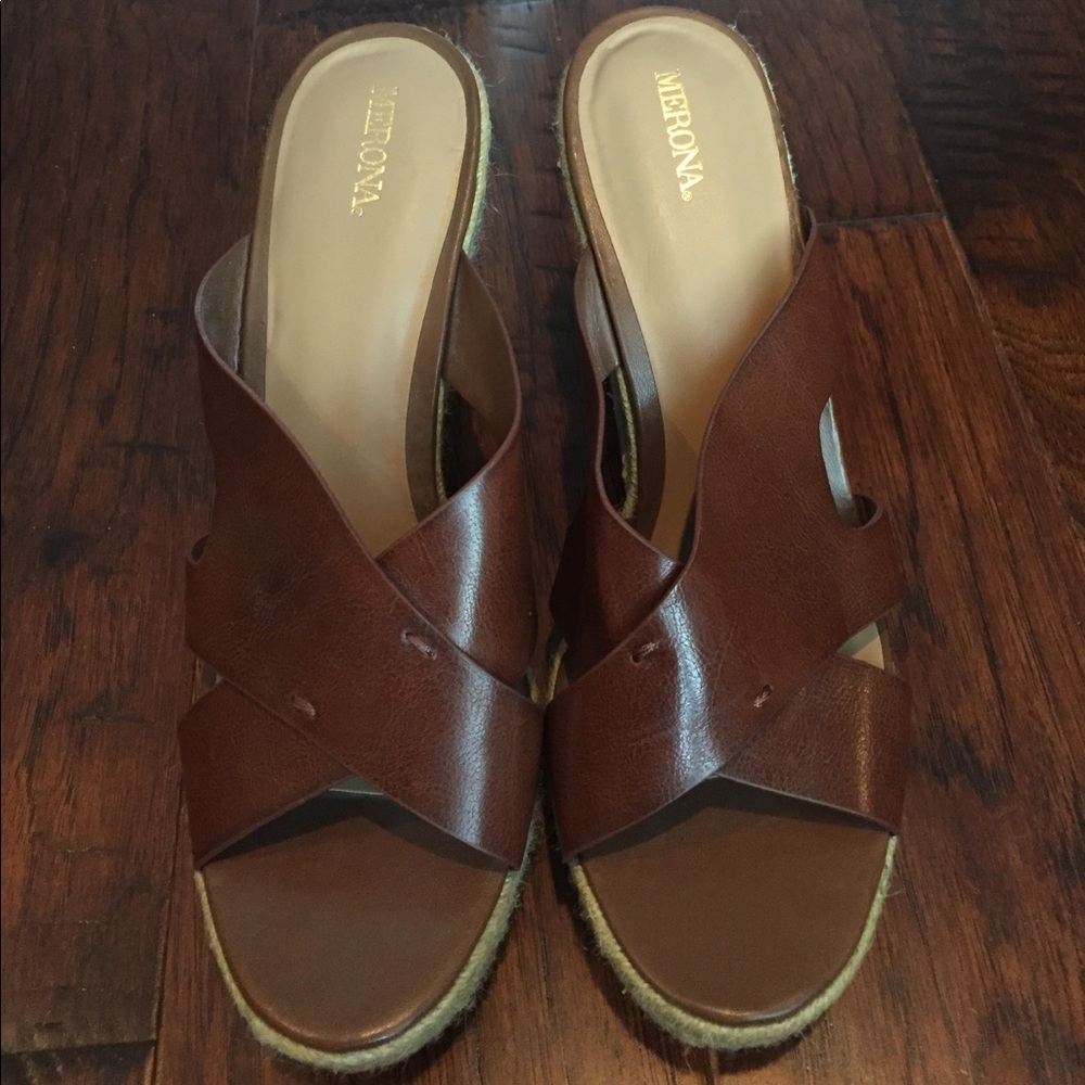 Brown Strappy Wedges