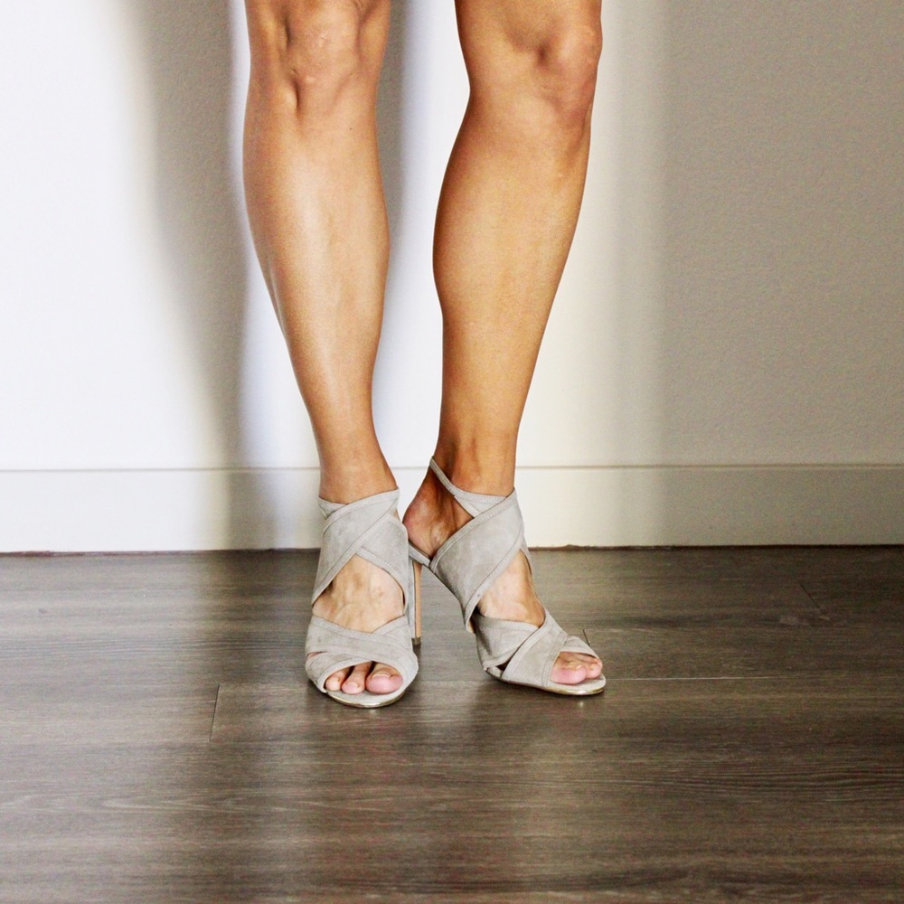 Grey Banana Republic Strap Heels
