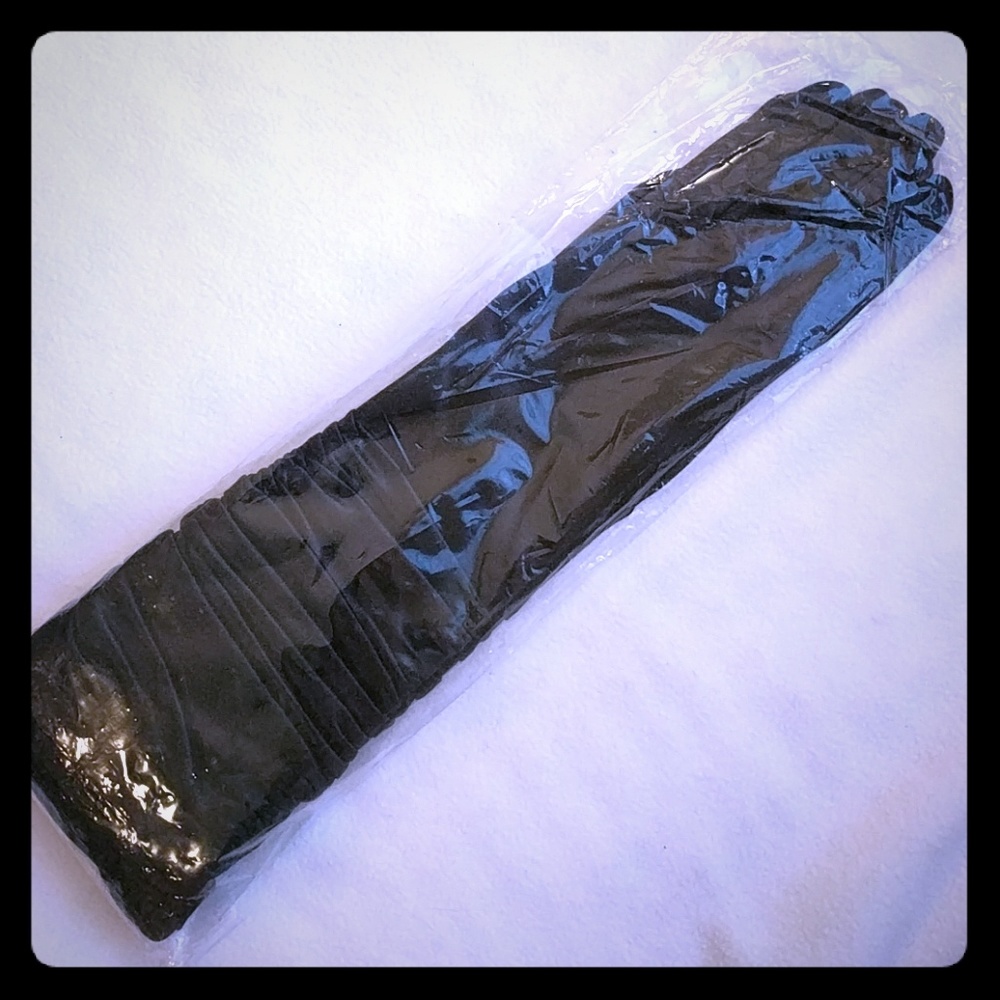 Black sateen gloves
