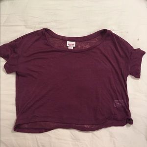 maroon light crop top