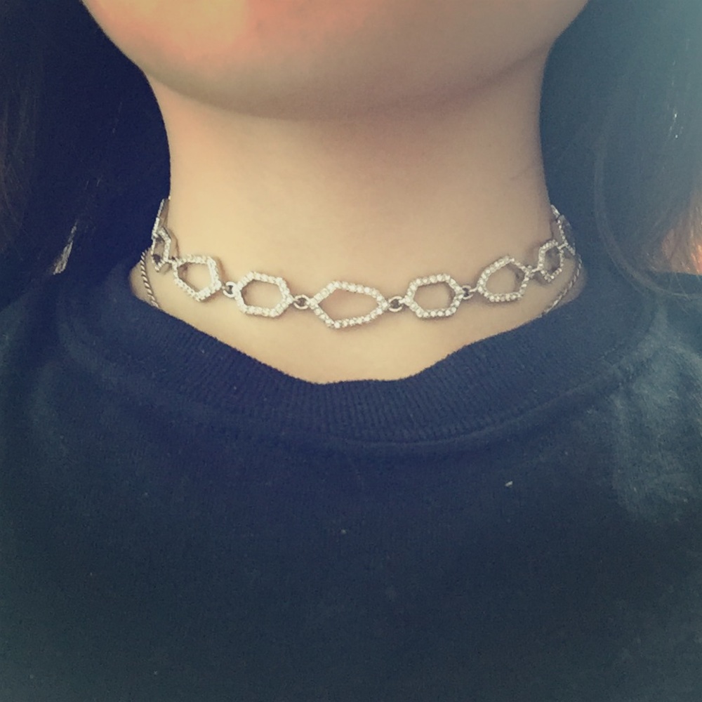 Shiny silver Choker