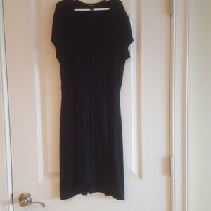 Black faux wrap dress