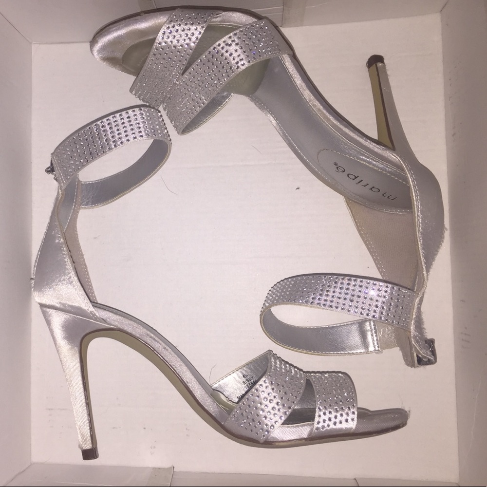 Silver Ankle-Wrapped Stilettos