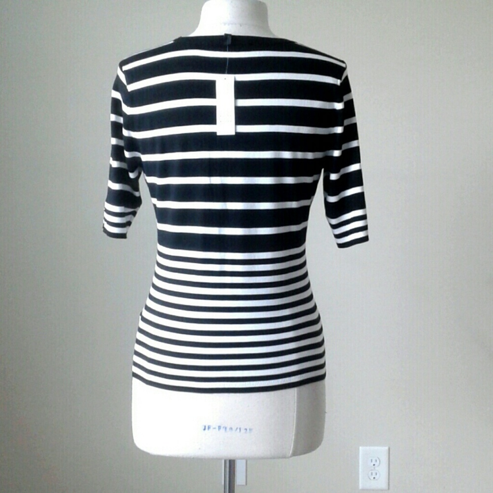 Short sleeve stripe sweater top SOLD!!! - Picture 2 of 3