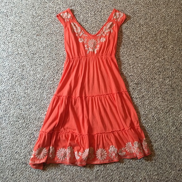 Johnny Was Dresses & Skirts - Orange Embroidered JW Los Angeles Dress