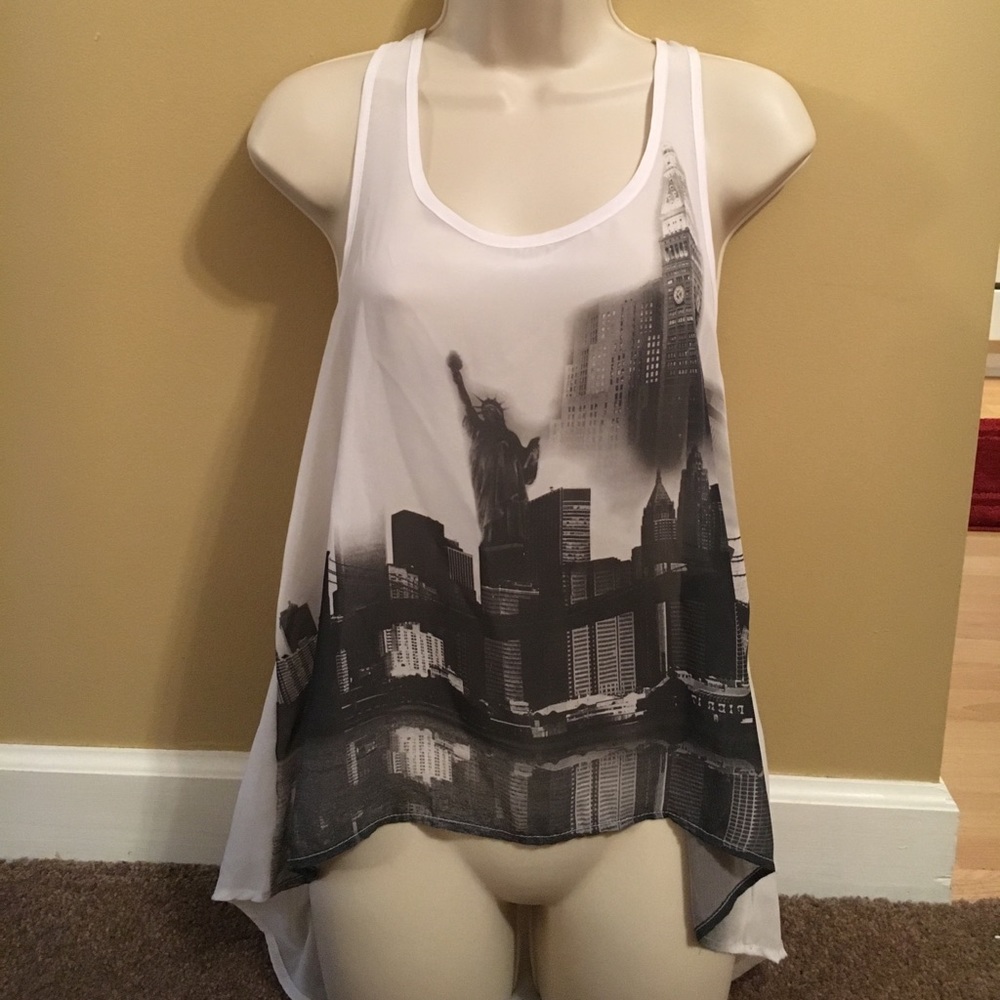 White New York Tank Top