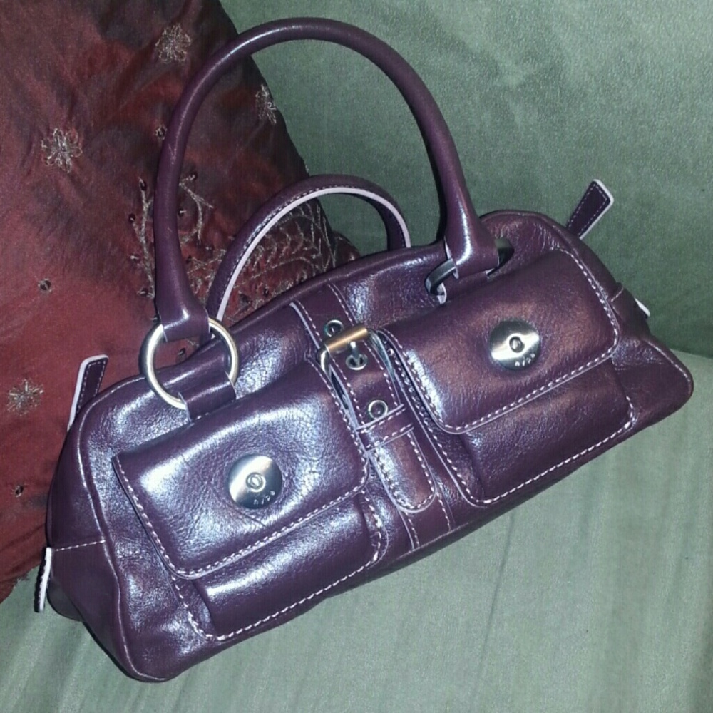 Hype leather oxblood doctors bag w/silver hardware