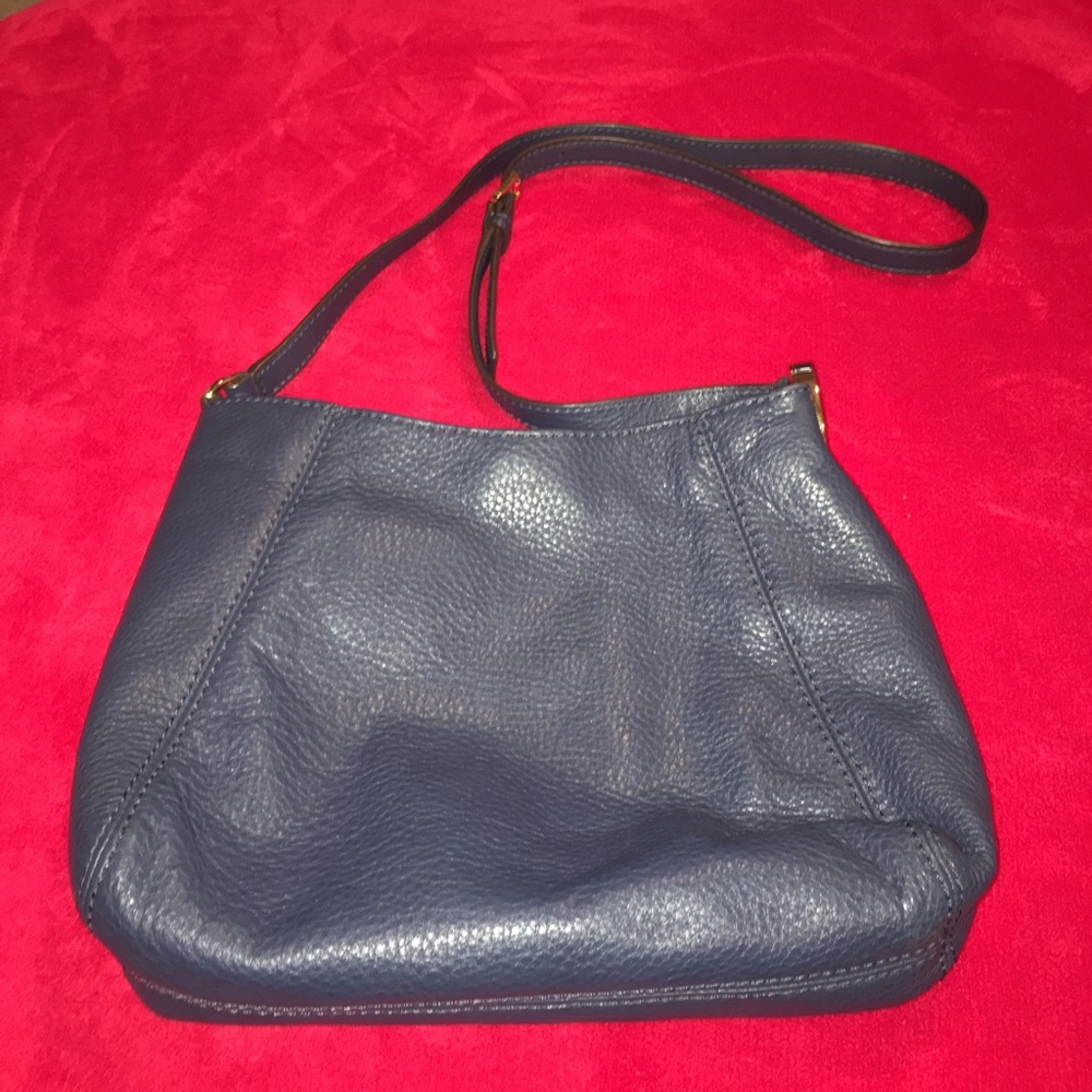 Michael Kors Navy Blue Soft Leather Crossbody