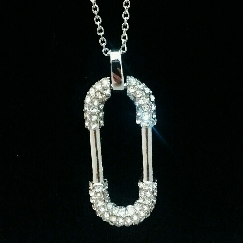 Ann Taylor Pave Link Pendant Necklace