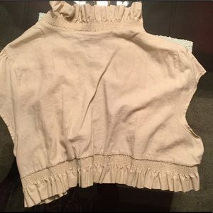 Jamie Nicole Collection Jackets & Coats - Off-white Linen Shrug w/ Ruffle Detail Jamie Nicole Collection Jackets & Coats - Off-white Linen Shrug w/ Ruffle Detail