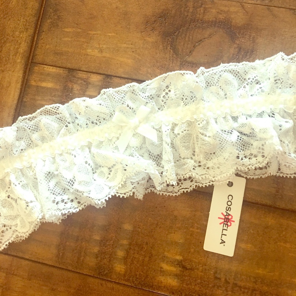 Brand new white wedding garter