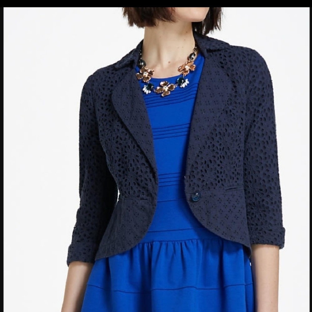 Eyelet Navy Blazer from Anthropologie