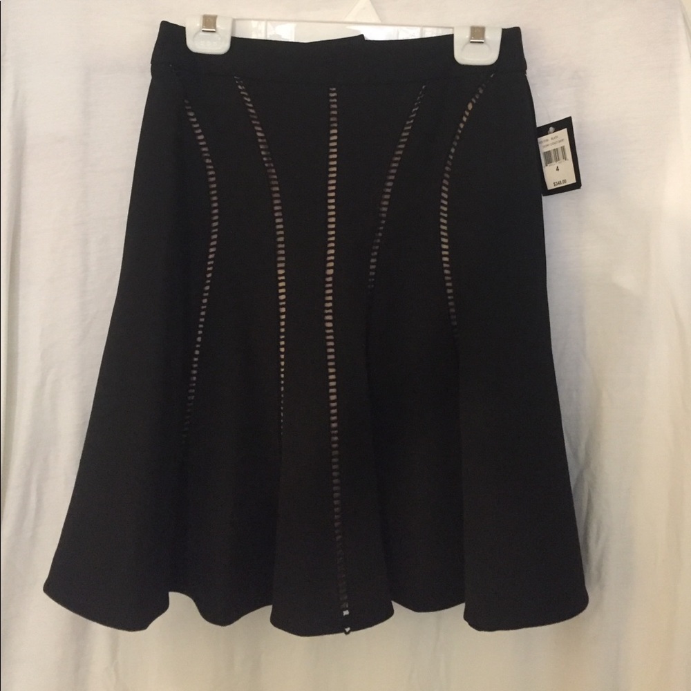 Black fit and flare skirt