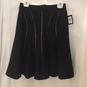 Black fit and flare skirt