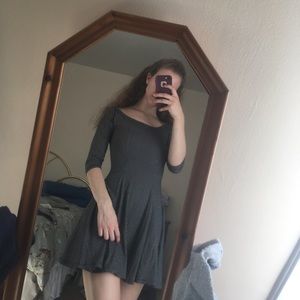 Black polka dot skater dress