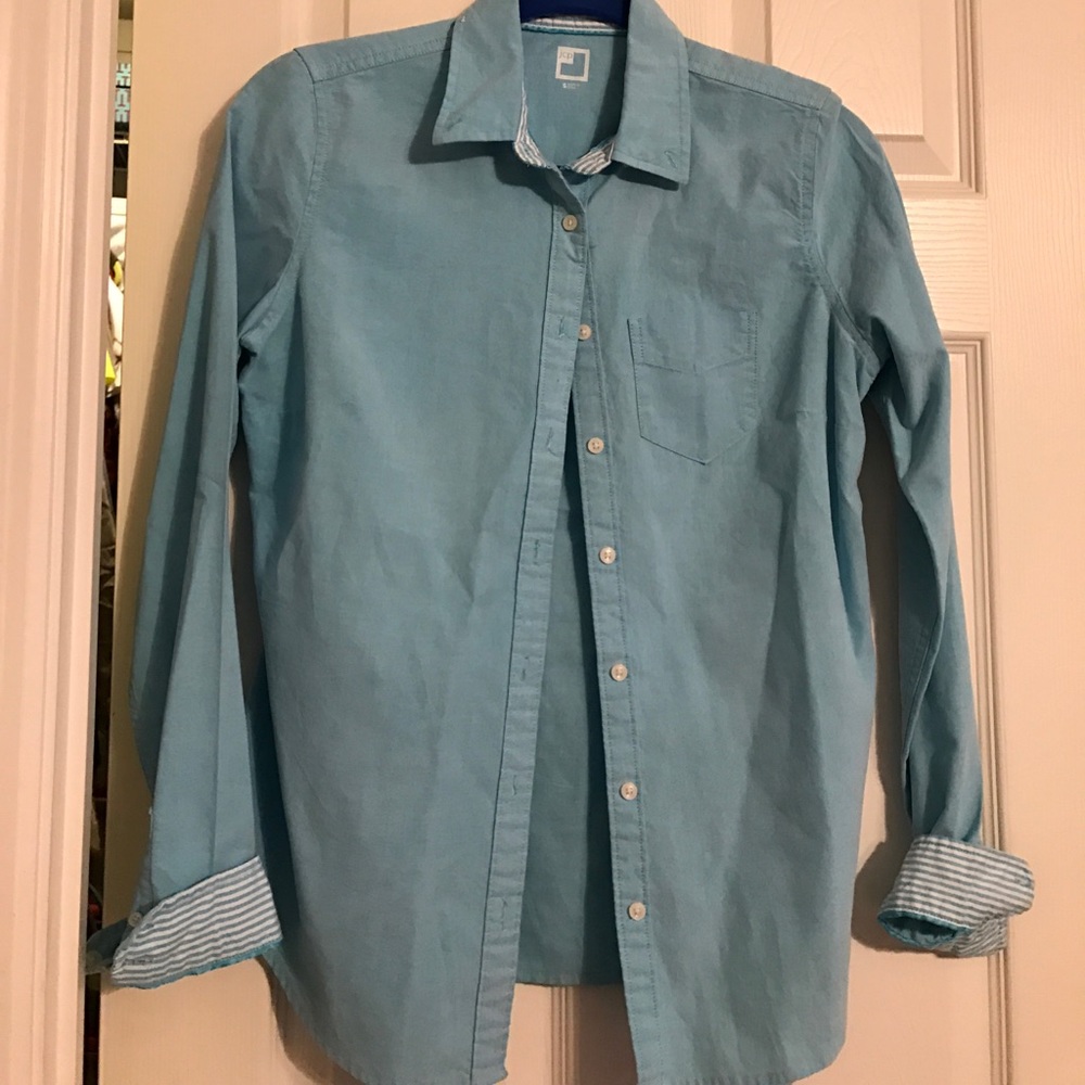 Preppy Turquoise Button Down Shirt