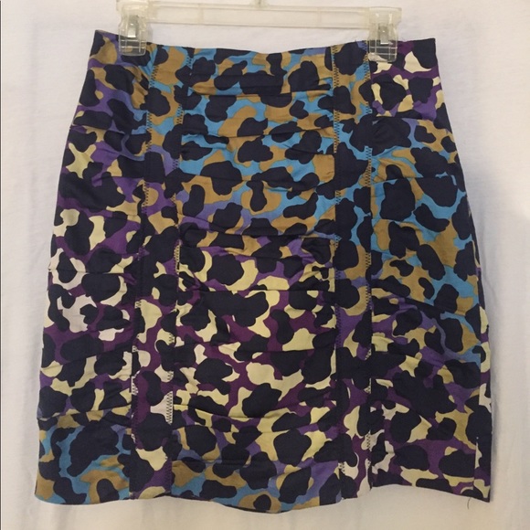 Print, shirred mini skirt - Picture 1 of 2
