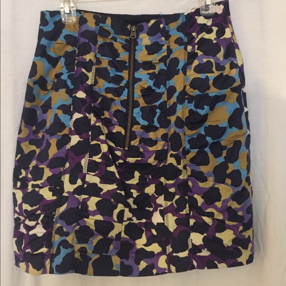 Print, shirred mini skirt - Picture 2 of 2