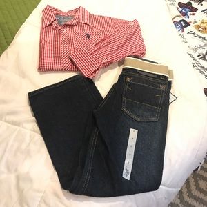 U.S. Polo Assn. Plaid Shirt & Jeans