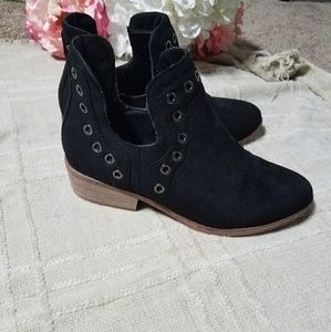 Black cut out booties