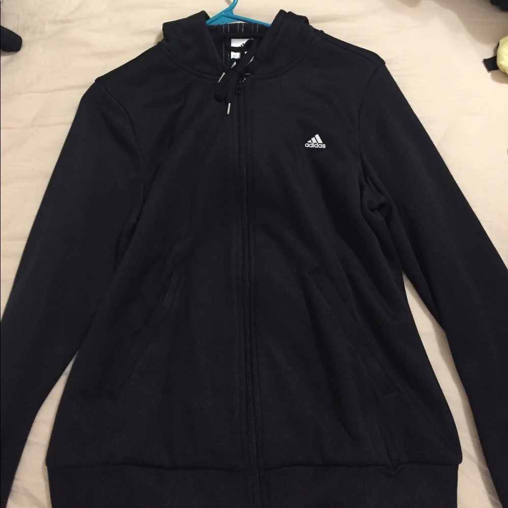 adidas black zip up