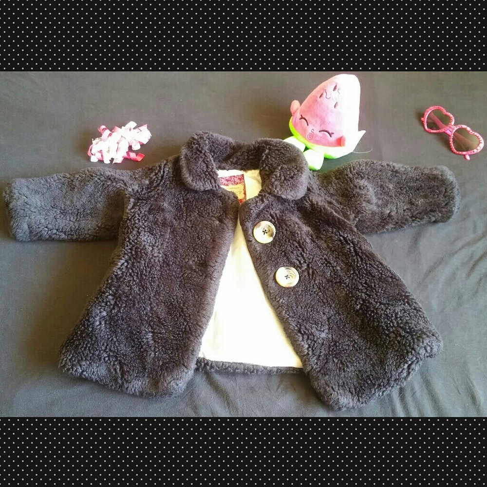 Faux Black Fur Coat 12-18 Months Girl's