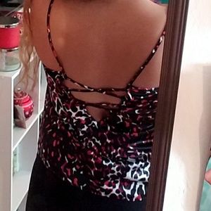 Red Leopard Print Top