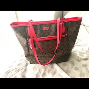 Neon Pink Coach Large Tote Purse 💕✨