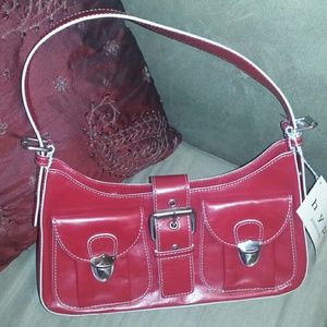 Hype cherry red leather bag w/silver hardware