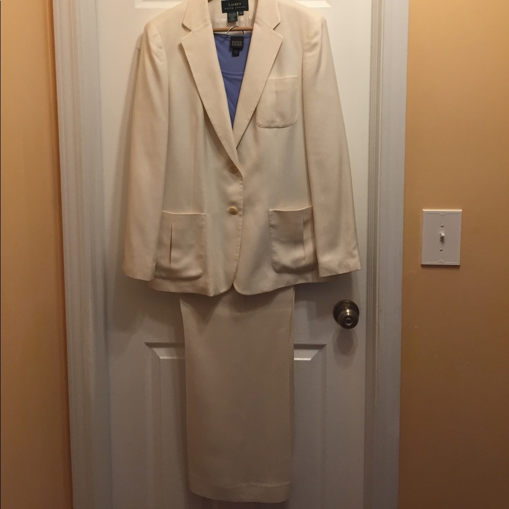 Ralph Lauren cream colored  women's pants suit