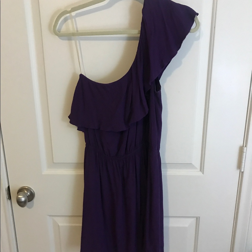 One shoulder royal purple dress LARGE