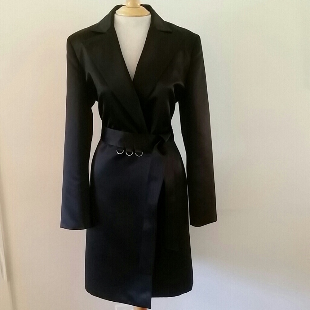 Black Satin Trench