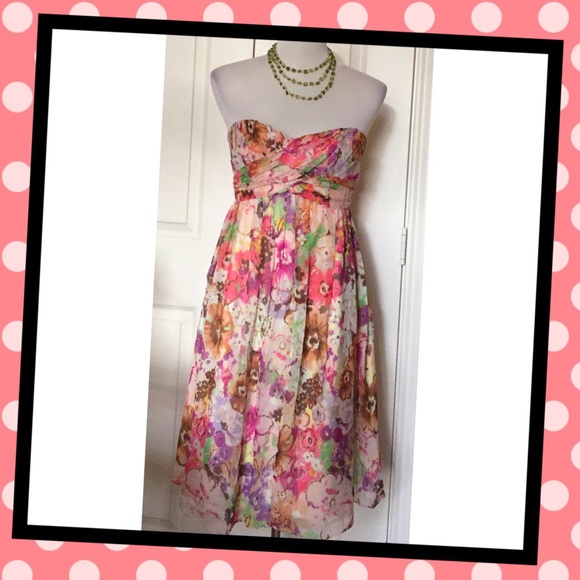 J. Crew Dresses & Skirts - NWT J. Crew silk chiffon, strapless floral dress
