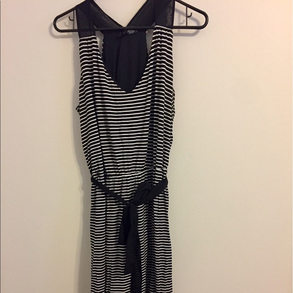 Black and white stripes dress
