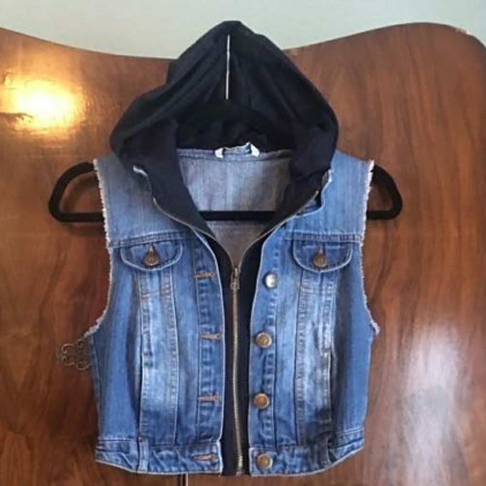 Hooded Denim Vest