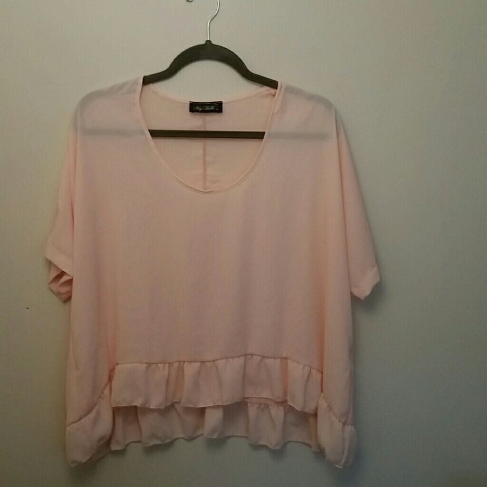 Blush pink flowy top