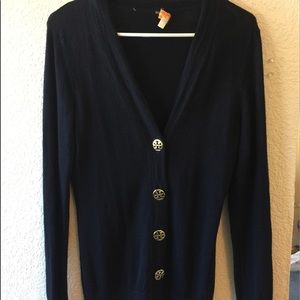 Tory Burch Wool Logo Cardigan.
