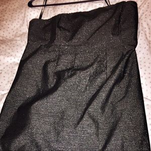 Gray glitter strapless dress