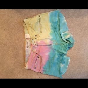 Tie dye Levi jean shorts