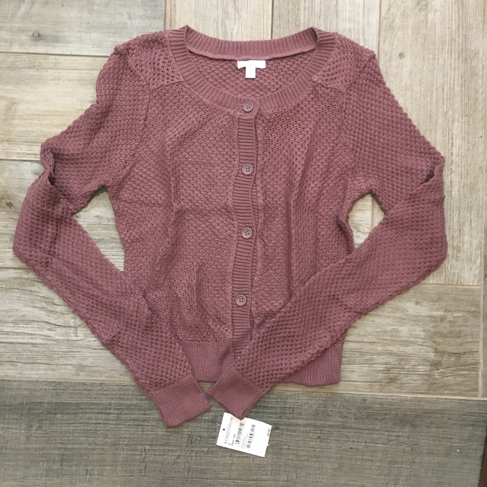 Purple taupe cardigan