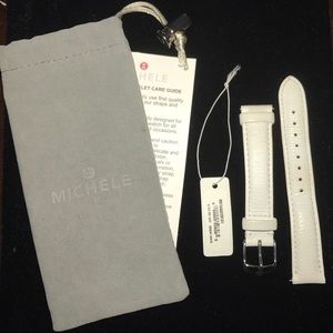 Michele Deco 16mm white watch band
