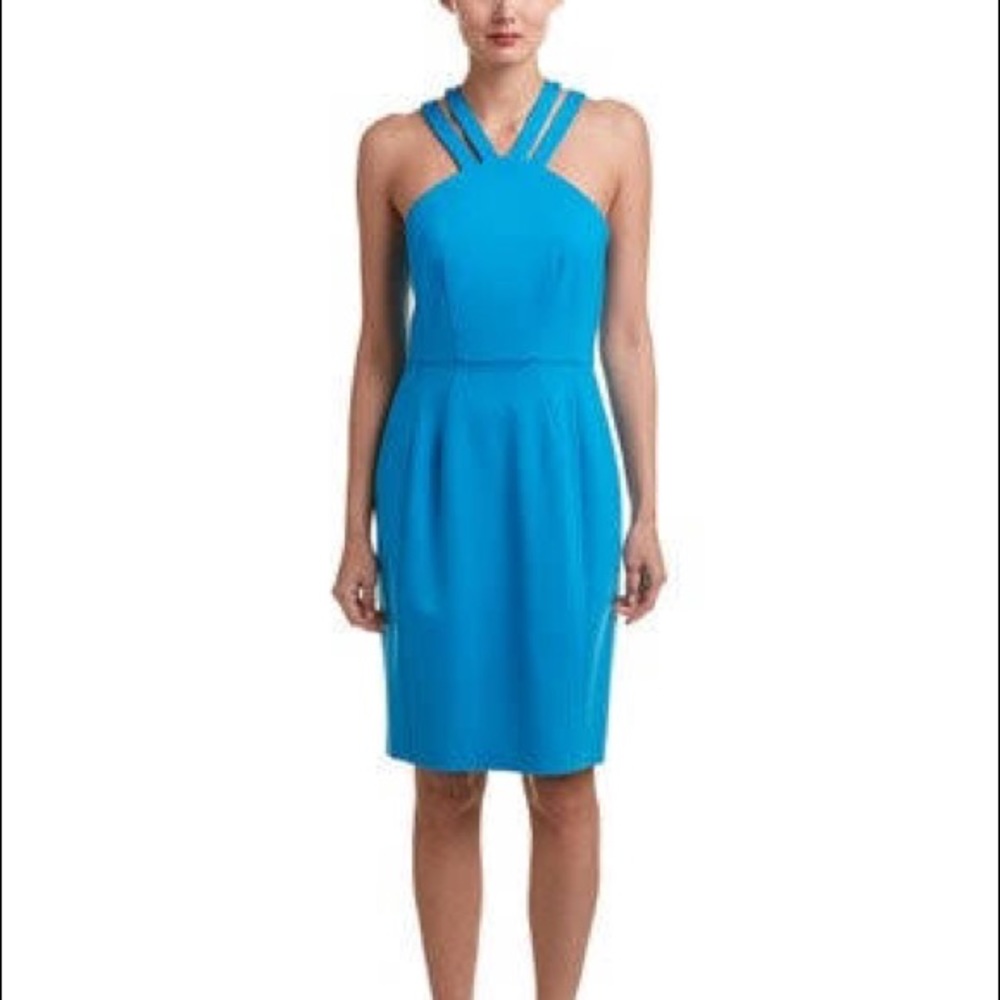 Cynthia Steffe Blue Halter Strap Sheath Dress