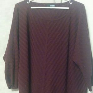 a.n.a 1X 3/4 sleeve maroon sweater