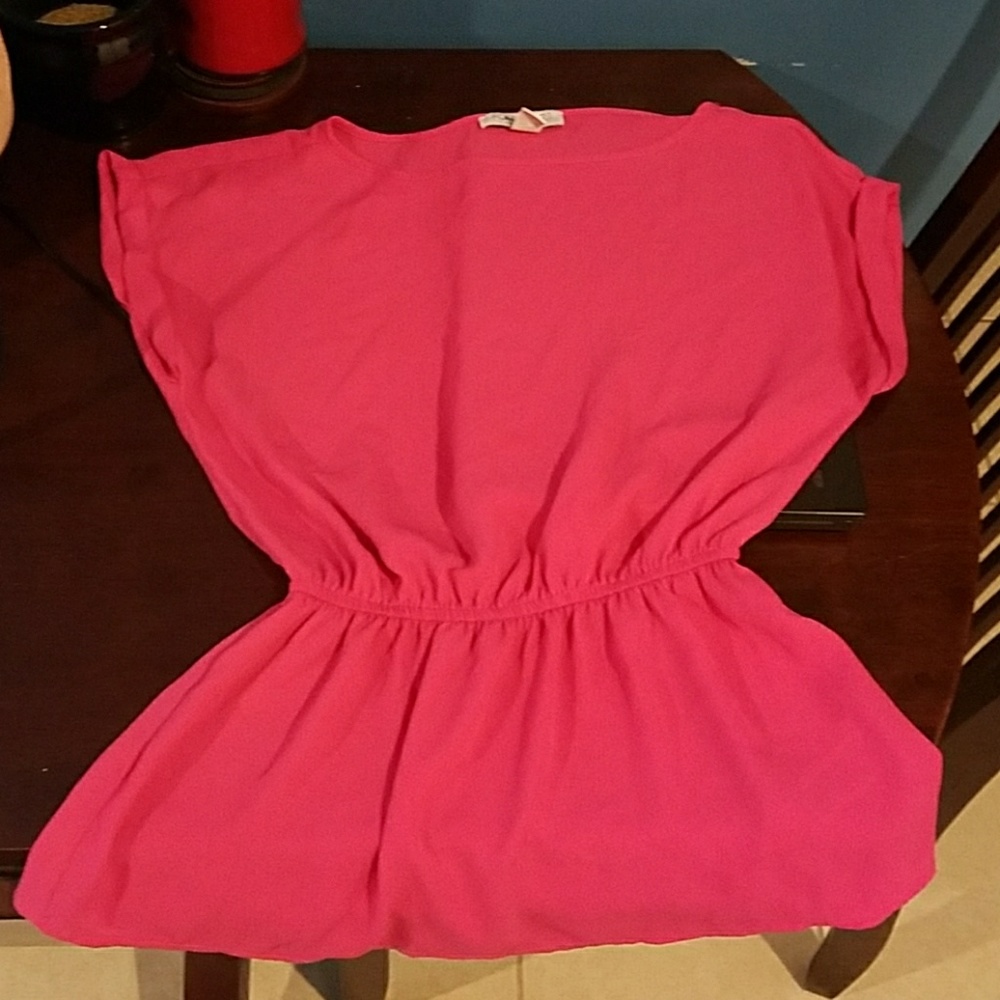 Pink scrunched waist blouse