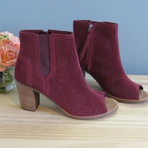 Toms | Perforated Peep Toe Booties | Majorca
