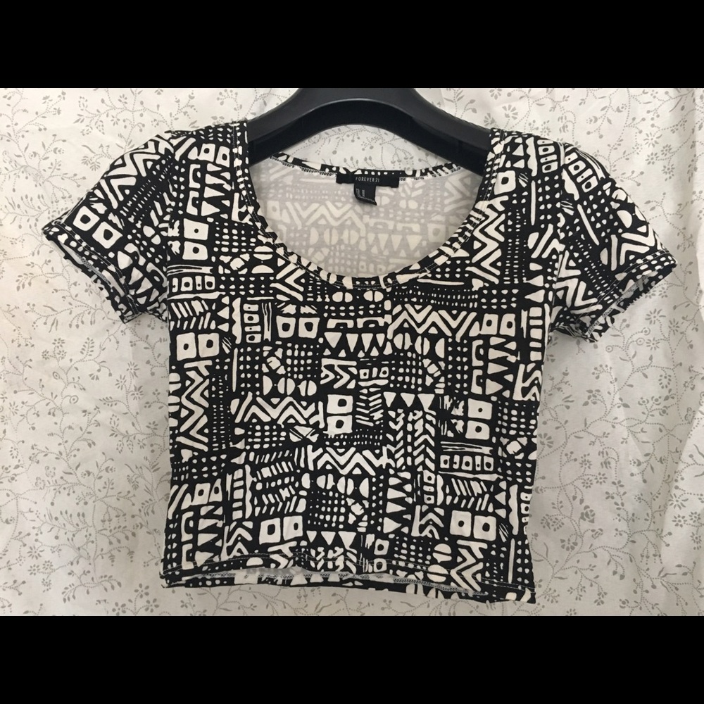 Tribal print crop top