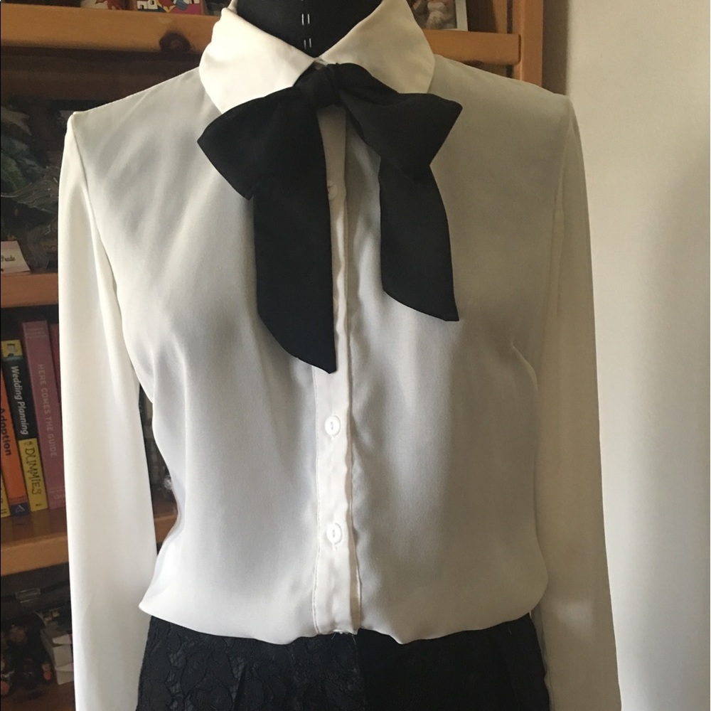 Nasty Gal top with black tie
