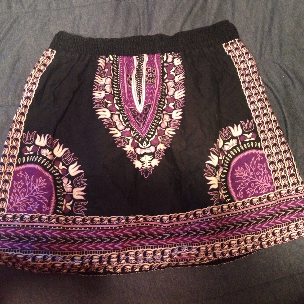 Floral/tribal print skirt