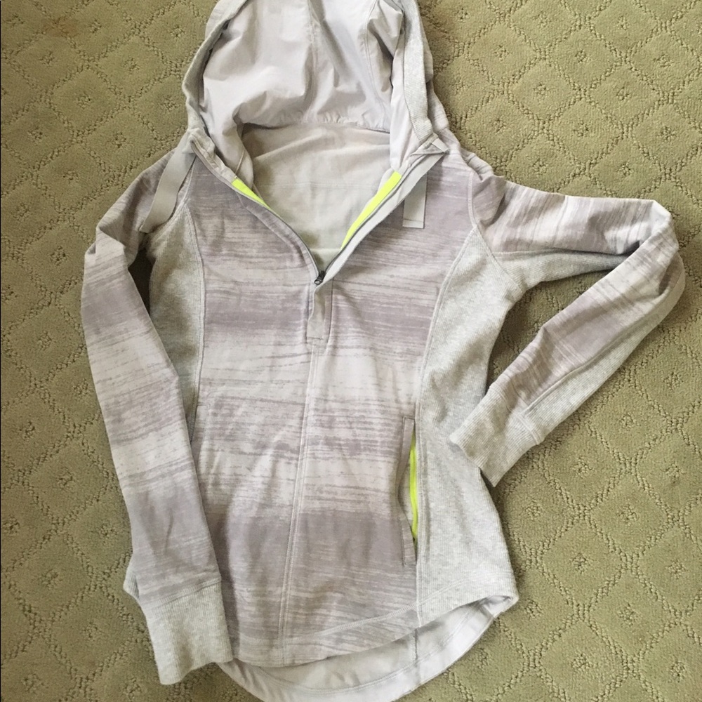 Lululemon Grey and Neon Green Hoodie - Picture 3 of 6