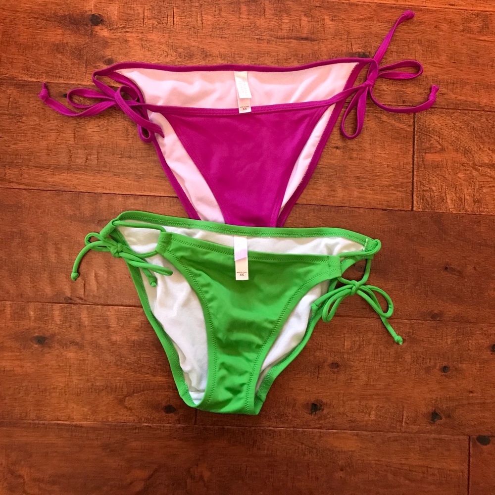 Two Victoria's Secret bikini bottoms.